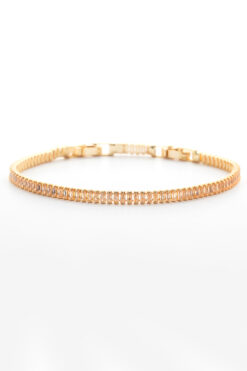 Ressia 3mm Baget Model Su Yolu Zirkon Taşlı Bileklik