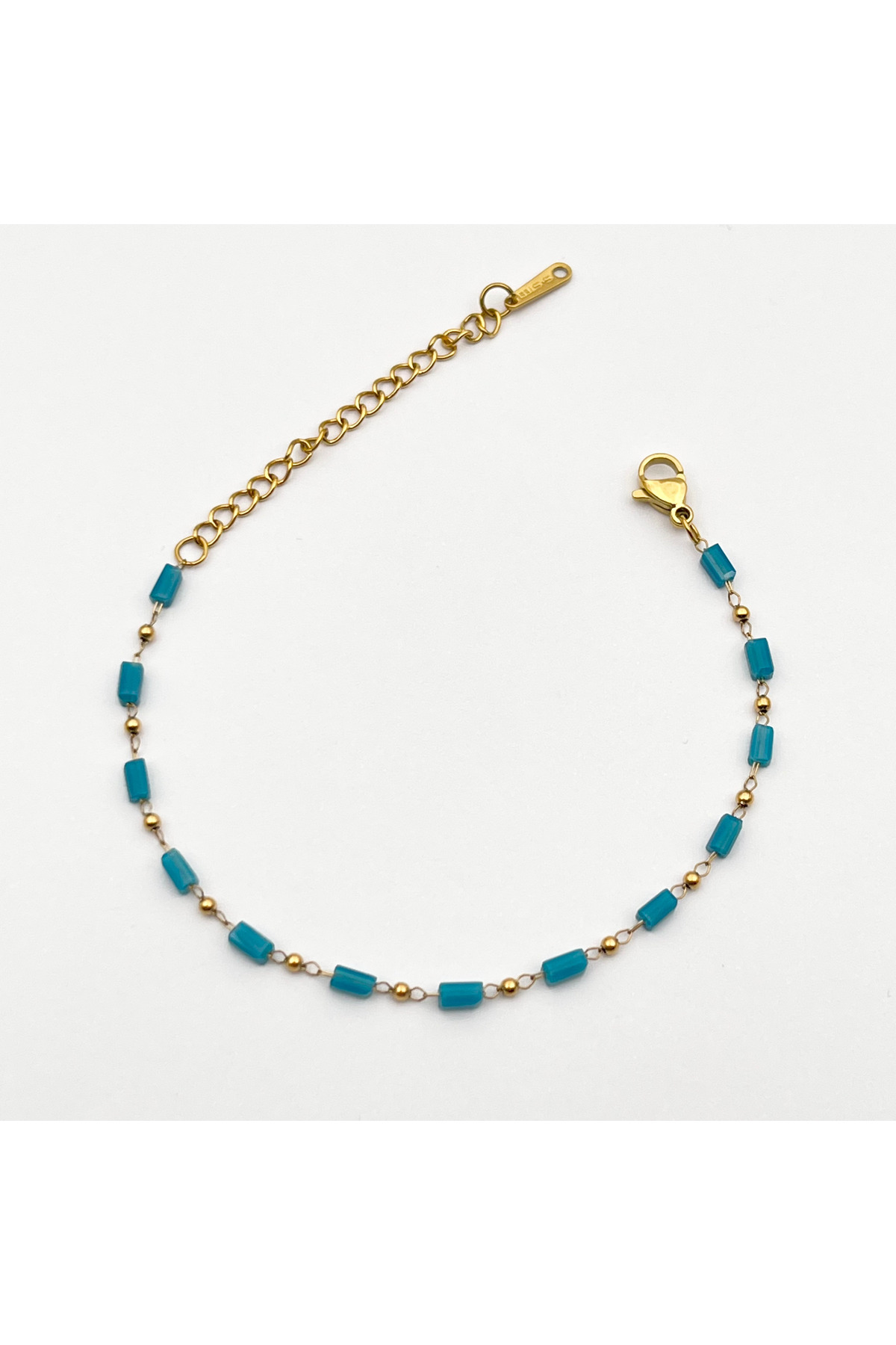 Siya Silver Turkuaz Boncuklu Çelik Bileklik - Görsel 2