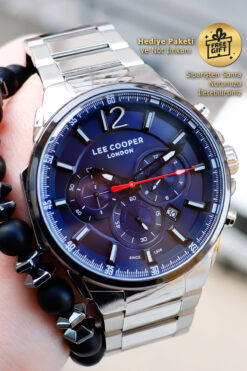 Lee Cooper Orijinal Bileklik Hediyeli Lacivert Kadran Fonksiyonları Aktif Lc07067.390 Erkek Kol Saati