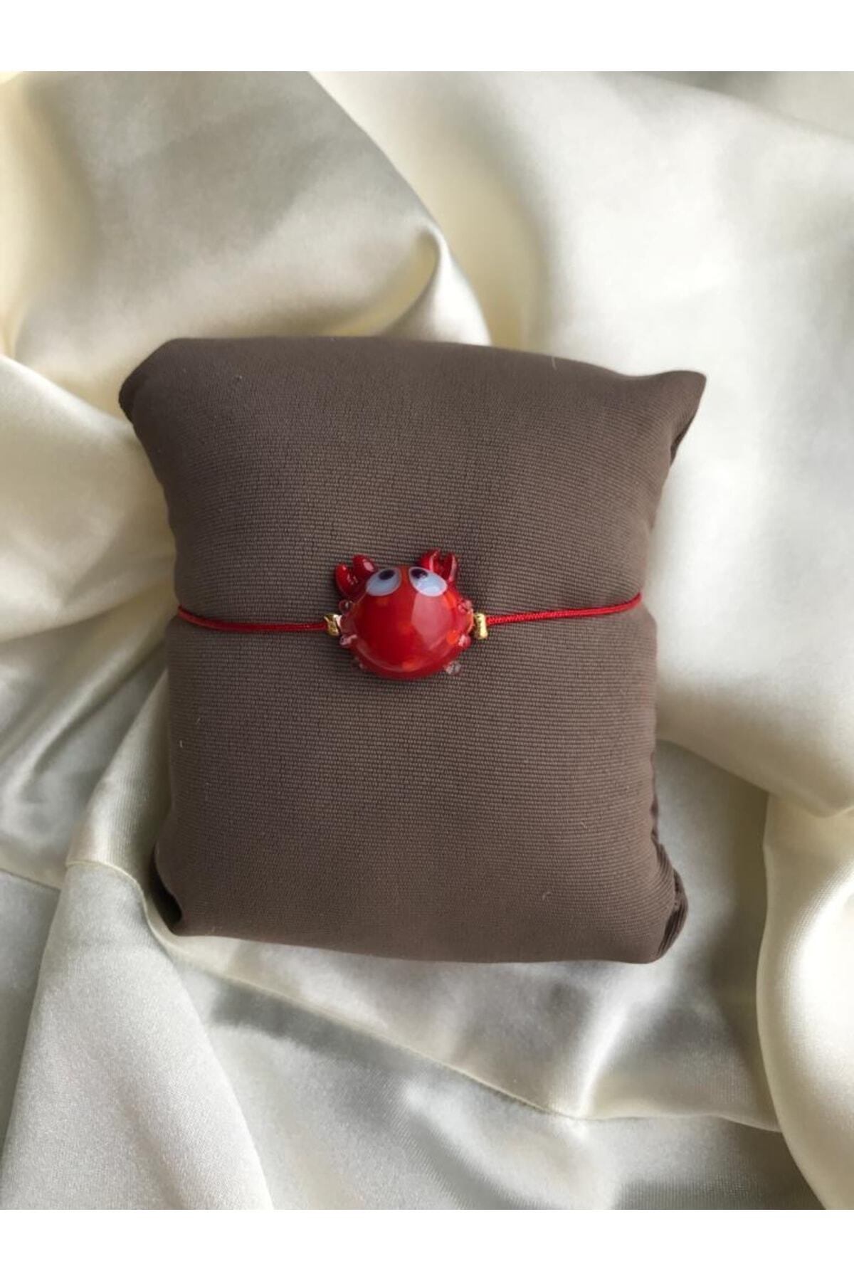 PEONY peonyofficiall Kırmızı Yengeç Cam Murano Bileklik Kırmızı Ipli Bileklik - Görsel 2