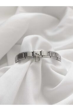 bijoux uniques Çelik Sallantılı D Harfli İtalyan Charm Bileklik