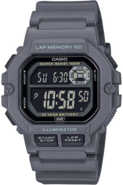 Casio WS-1400H-8BVDF Quartz Dijital Silikon Gri 45 mm Erkek Kol Saati