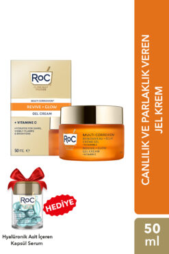 Roc C Vitaminli Cilt Aydınlatıcı Yüz Kremi 50 ml + Yoğun Nemlendirici Kapsül Serum 10 Adet Hediyeli