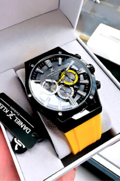 Daniel Klein Exclusive Erkek Kol Saati Su Geçirmez Sarı Renk Silikon Kordon DKE2139C4