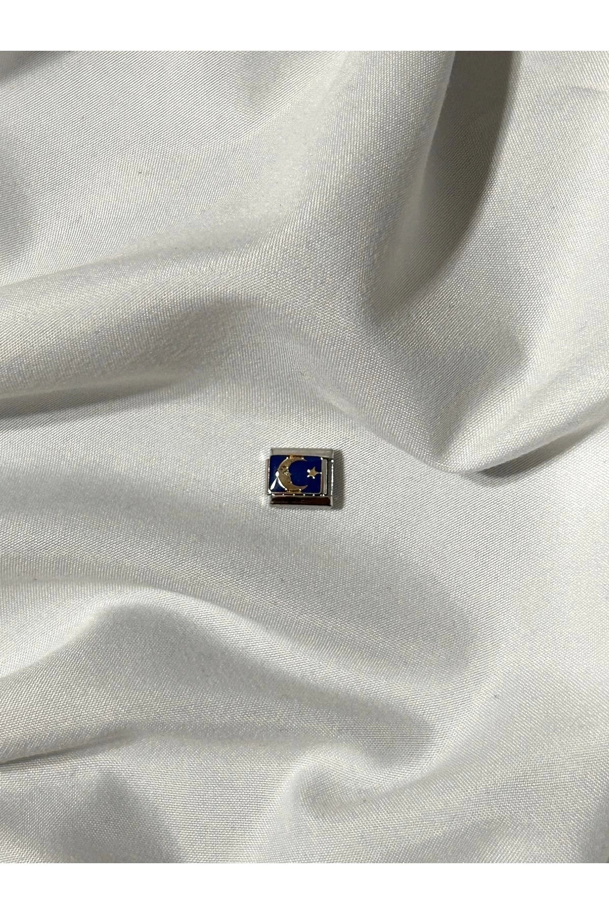 OCTW Gece Serisi Mavi Ay Yıldız İtalyan Bileklik Charm