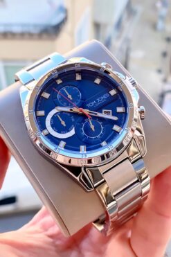 Tom Jones erkek kolsaati gümüş çelik 3 atm su gecirmez 2 yıl garantili bileklik hediyeli