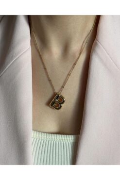 Aksesuar Çelik Balon B Harf Kolye