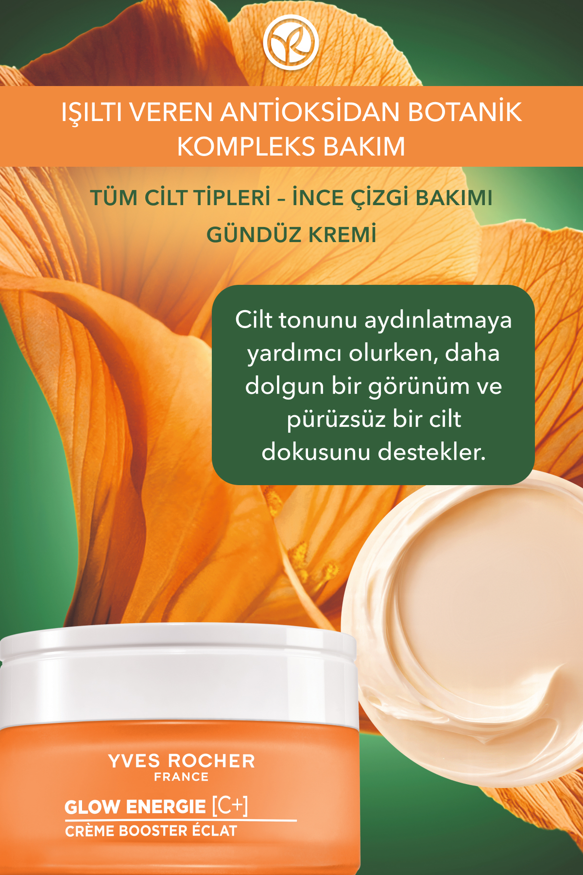 Yves Rocher Gündüz Kremi - C Vitamini - Işıltı Veren Antioksidan Botanik Kompleks Bakım Glow Energie 50 ML-84141 - Görsel 2
