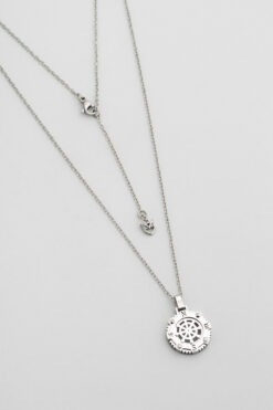 So CHIC... Metalik Pusula 63 Cm Çelik Erkek Kolye