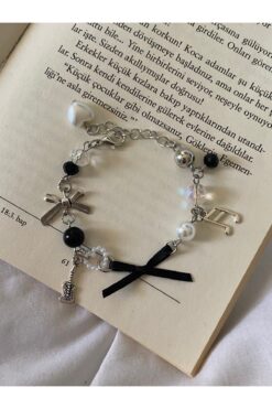 bettymettys Enhypen Bts Temalı Siyah Fiyonklu Fairycore Coquette Charm Bileklik
