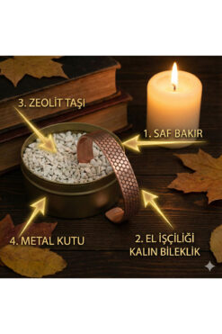 Neefy Doğanın Zarafeti ve Ustalığın Buluşması: Saf Bakır El İşi Bileklik & Zeolit Taşı Hediye Seti