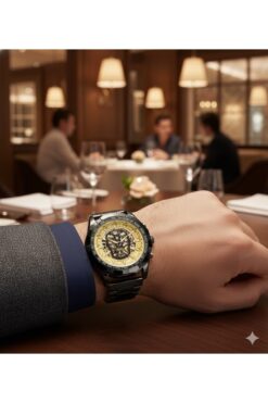 Sewor Watch Otomatik Mekanizma Siyah Deri Kordon Erkek Kol Saati