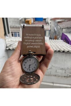 hediyesahibi Sayı Kabartmalı Zincirli Köstekli Cep Saati