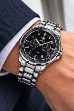 S.POLO Yeni Sezon Siyah Renk Metal Kordon Erkek Kol Saati Bileklik Hediyeli Babalar Günü Hediyesi