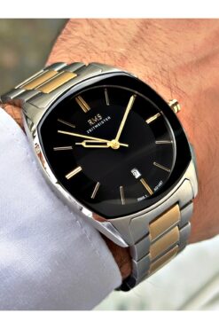 Romanson Özel Tasarım Köşeli Kadran Çelik Kordon Çelik Kasa Erkek Kol Saati 1487.06