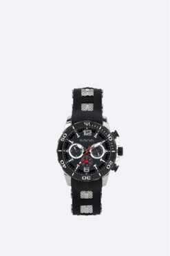 Avva Erkek Siyah - Gümüş Hediye Kutulu Silikon Kordonlu Kol Saati B009033