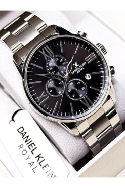 Daniel Klein Siyah Katran Özel Kutulu Çelik Kordon 30 Mt Suya Dayanaklı Erkek Kol Saati