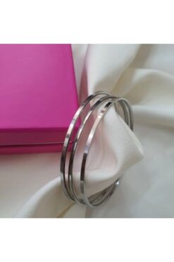 zeynep Z&d Accessory Yenisezon Çelik Gümüş Renkli 3 Lü Ray Bilezik Seti