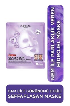 L'Oreal Paris Revitalift Glassy Skin Nem ile Parlaklık Veren Cam Cilt Görünümü Etkili Şeffaflaşan Hidrojel Maske