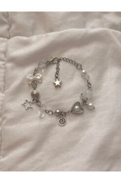 bettymettys Spiral Charmlı Opal Boncuklu y2k Fairycore Coquette Tasarım Bileklik