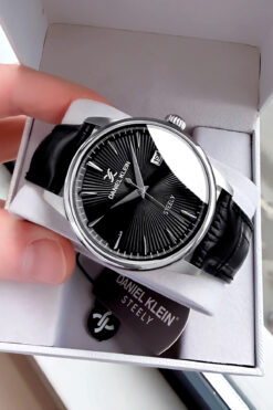 Daniel Klein Steely Çelik Kasa Erkek Kol Saati - Özel Kutulu - Su Geçirmez - Siyah Deri Kordon DKE2146C1