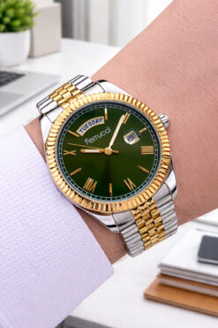 Ferrucci Rolex Model Çelik Kordon Takvimli Kadran 30 Mt Suya Dayanıklı Erkek Kol Saati FEC.13029M04