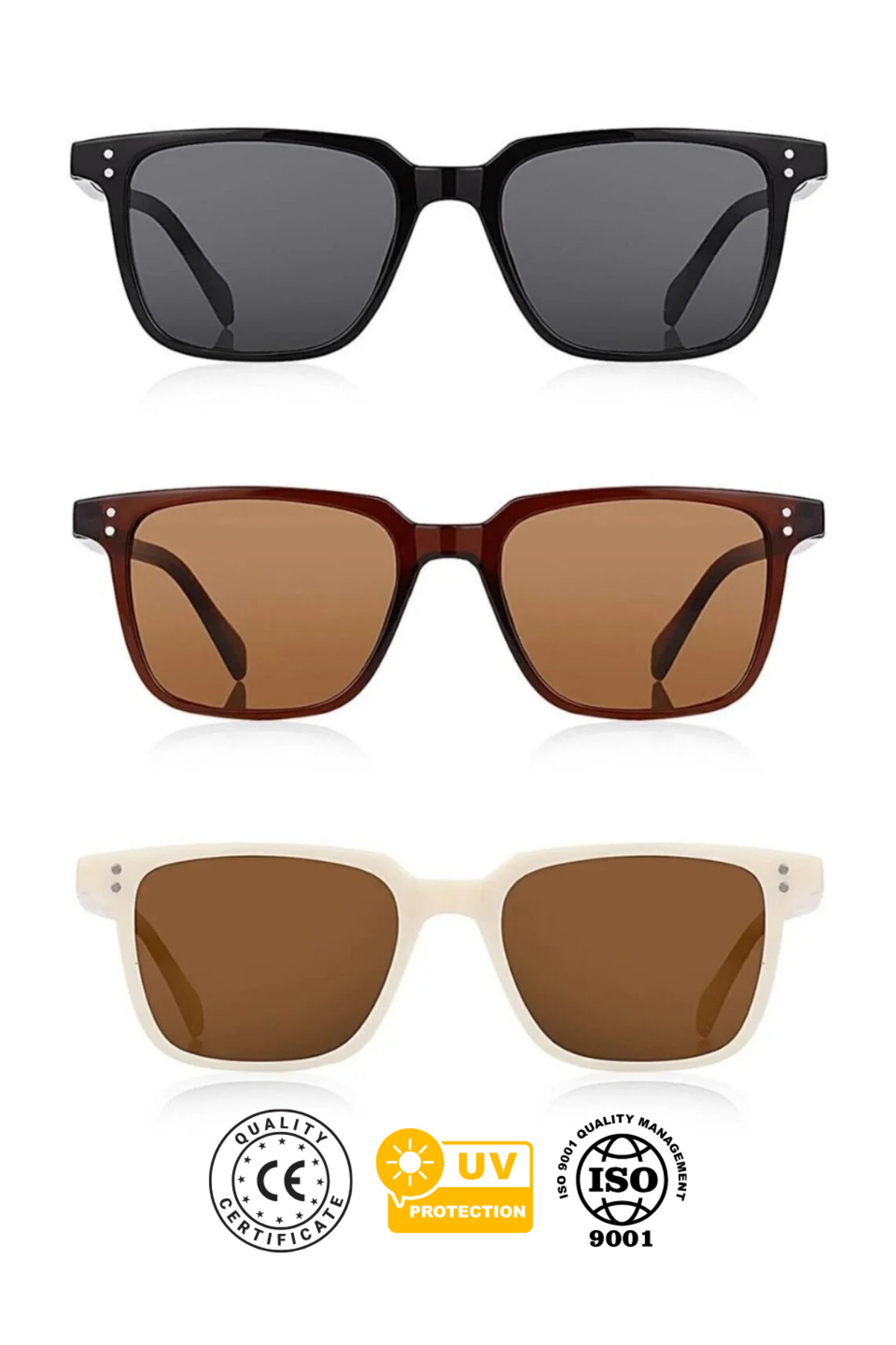 Kinary Unisex Güneş Gözlüğü 3'lü Fırsat Seti 2028 - Görsel 2