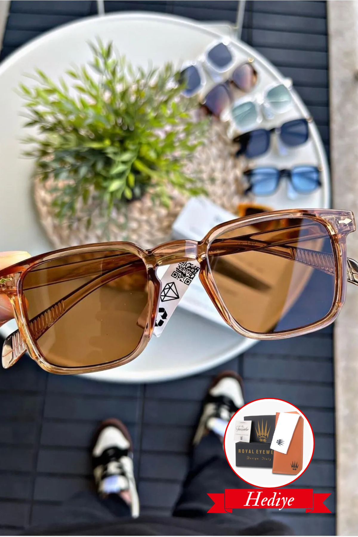 WATCHOFROYAL Güneş Gözlüğü Kadın & Erkek Uv400 Cam Ce Belgeli Rose Lorraınew