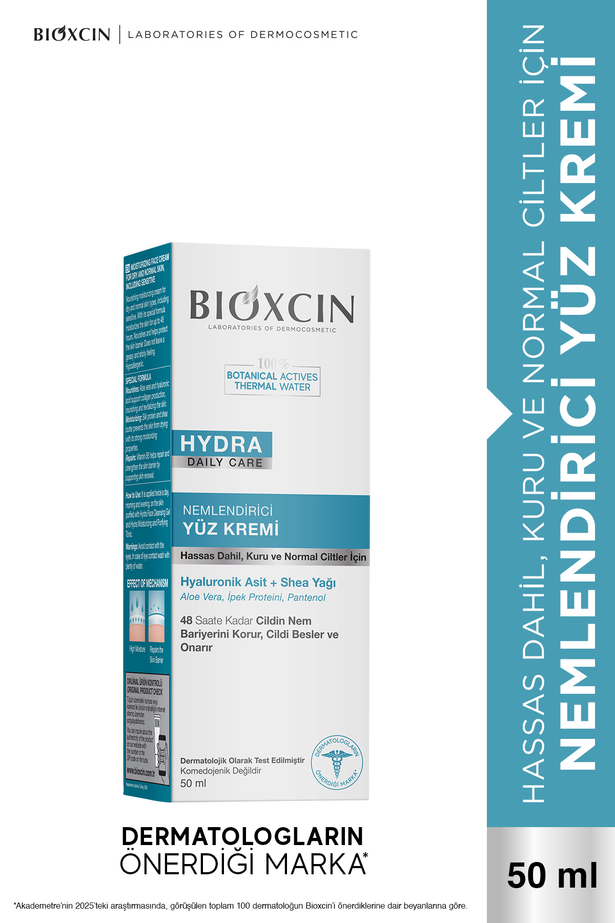 Bioxcin Hydra Normal ve Kuru Ciltler Nemlendirici Yüz Kremi 50 ml – Shea Yağı ve Hyaluronik Asit - Görsel 2