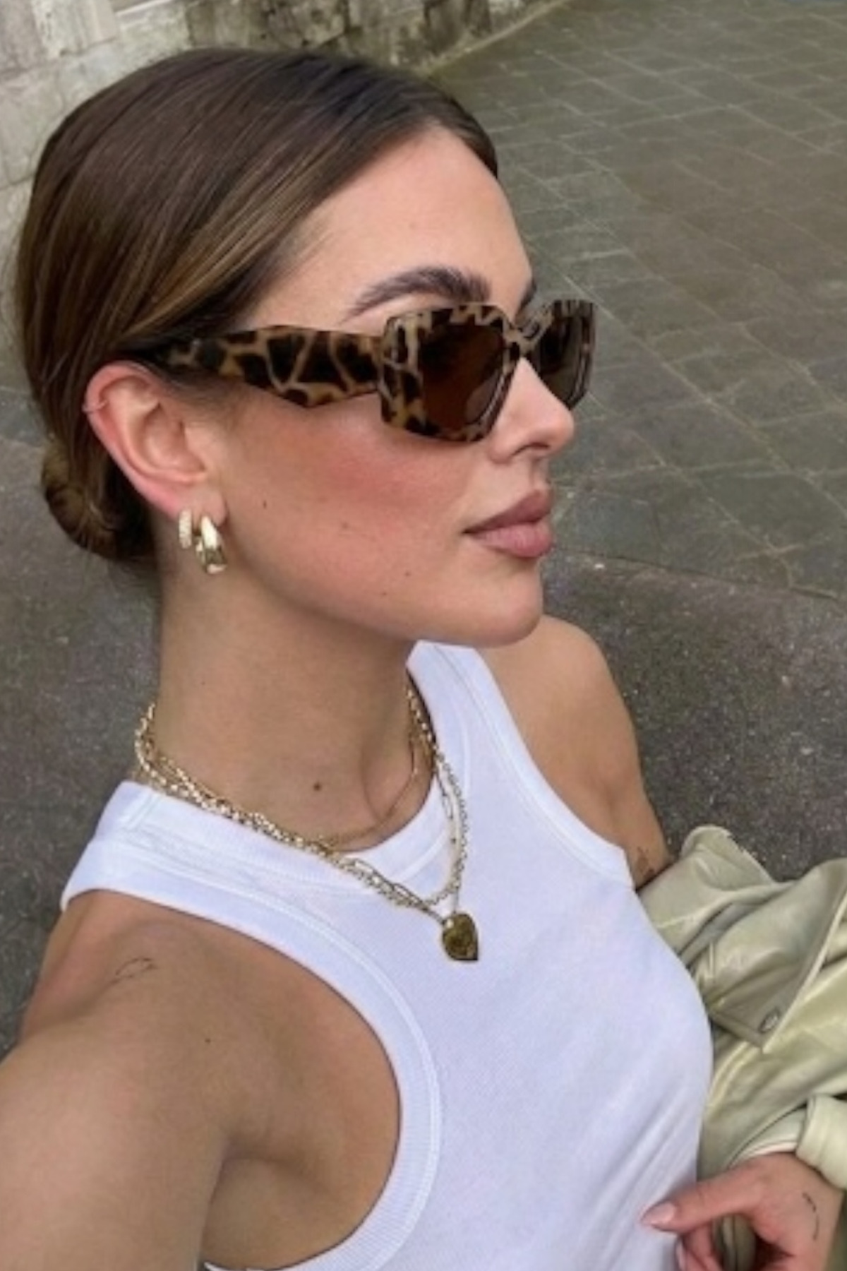 Eyesofia Hude Geometrik Yeni Sezon Popüler Kadın Leopar Kahverengi Güneş Gözlüğü - Görsel 2