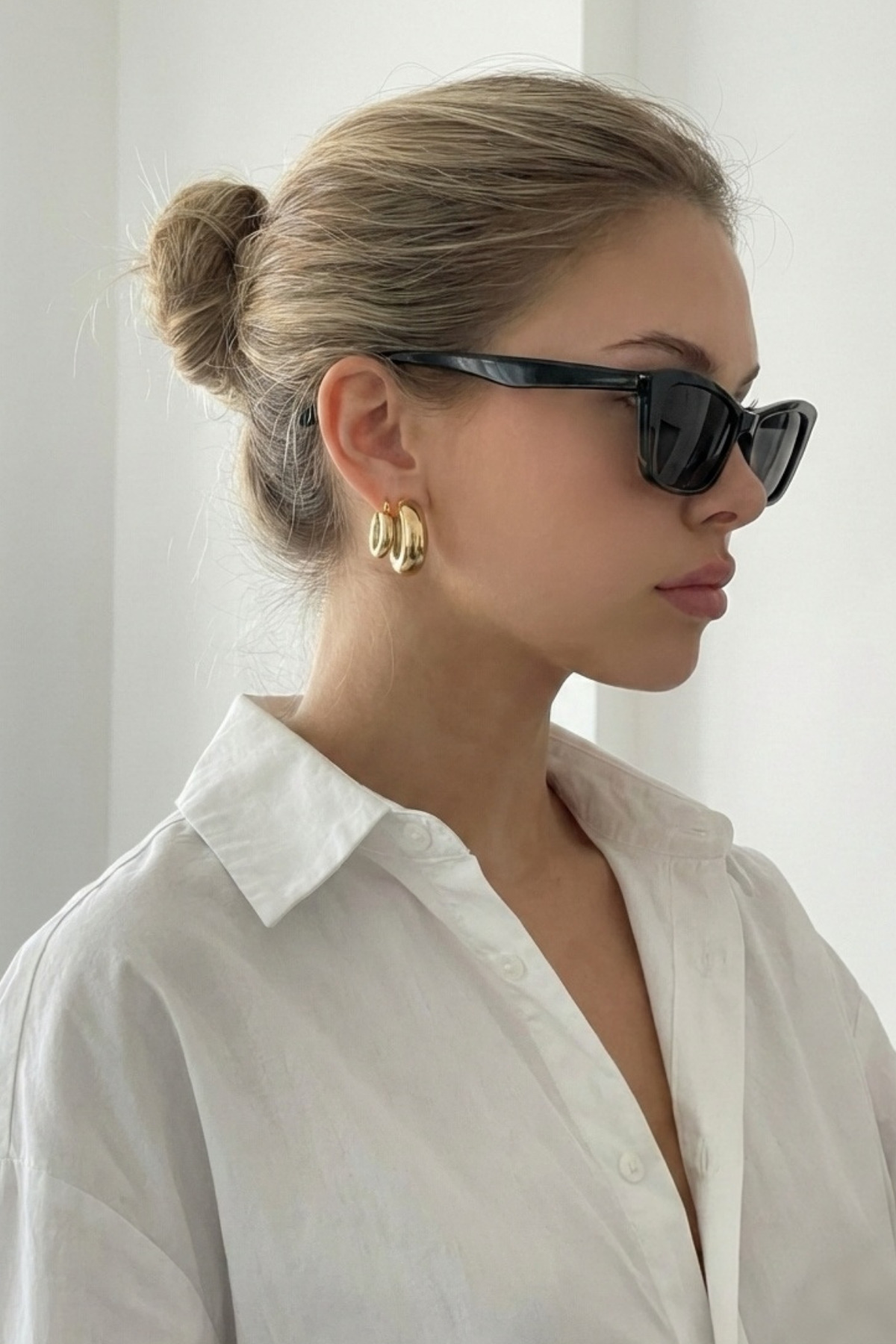 Eyesofia Occhiali Unisex Vintage Siyah Güneş Gözlüğü - Görsel 2