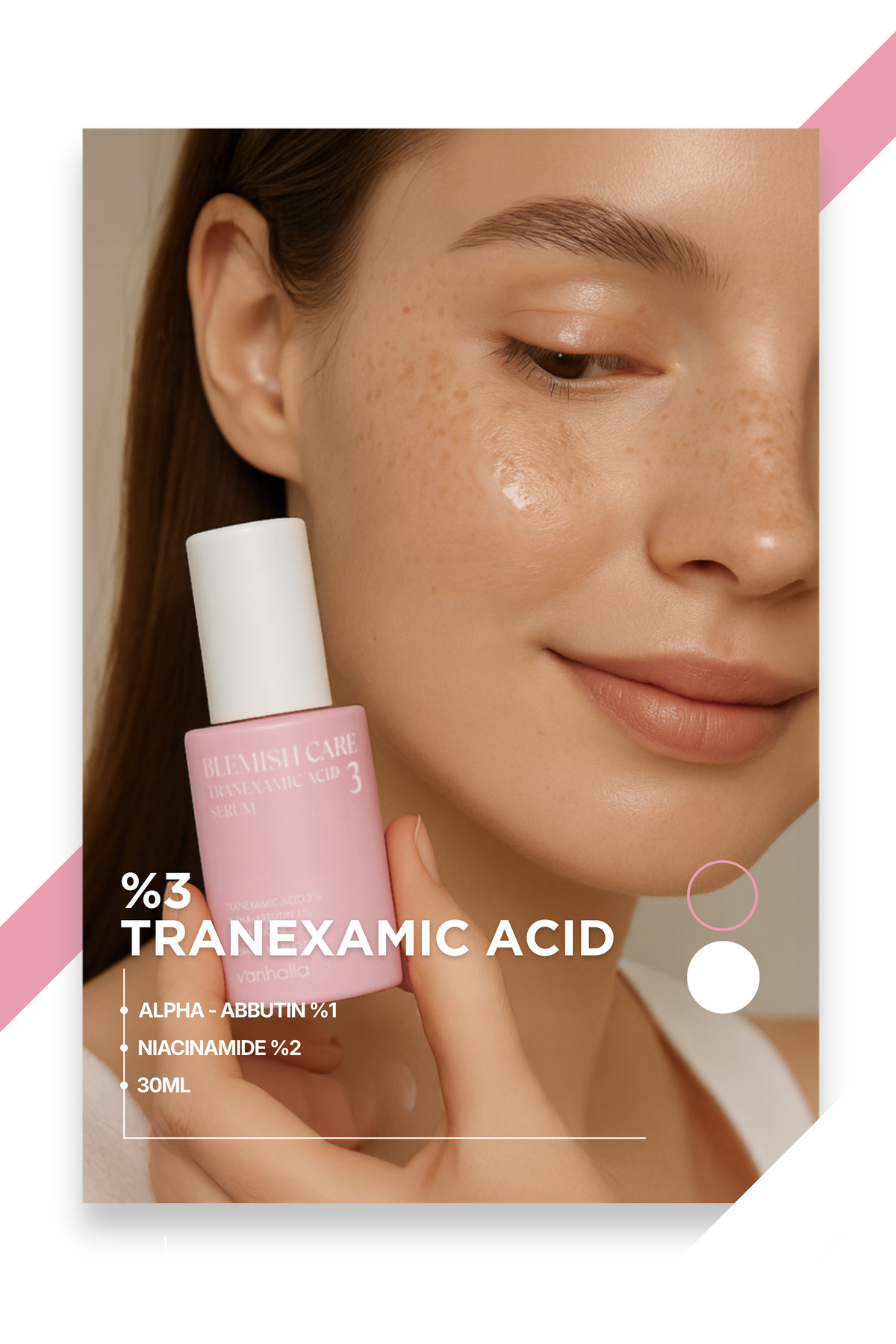 v'anhalla Koyu Leke Karşıtı | %3 Traneksamik Asit | Cilt Tonu Eşitleyici | Aydınlatıcı Serum 30ml - Görsel 2