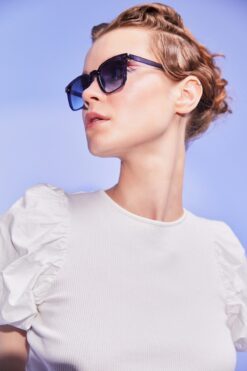 Aqua Di Polo 1987 Lacivert Unisex Dikdörtgen Güneş Gözlüğü Apsı001902--55 Ekartman