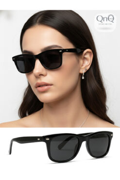 QnQ Wayfarer Siyah Unisex Güneş Gözlüğü Trend Güncel Model