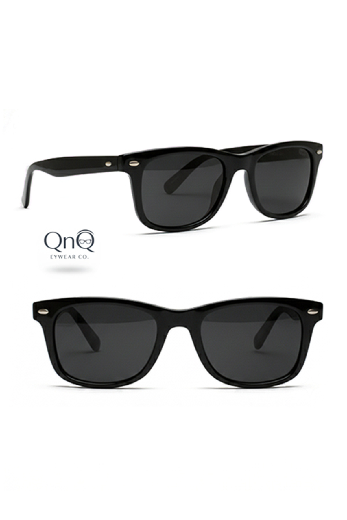 QnQ Wayfarer Siyah Unisex Güneş Gözlüğü Trend Güncel Model - Görsel 2