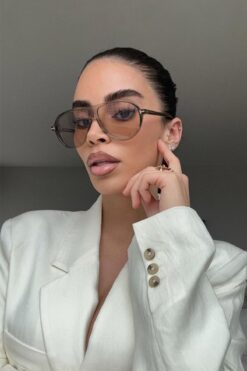 REN EYEWEAR REN Sepia Air Unisex NUDE renkli Pilot Güneş Gözlüğü | UV400 Koruma