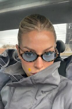 REN EYEWEAR TR MİUX LEOPAR MAVİ OVAL GÜNEŞ GÖZLÜĞÜ KADIN MODERN YENİ SEZON