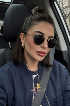 MACERATİ Bacon Oval Gold Siyah Round Unisex Güneş Gözlüğü