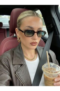 Goldmine Kadın Eden Güneş Gözlüğü UV400 Kahverengi Yeşil