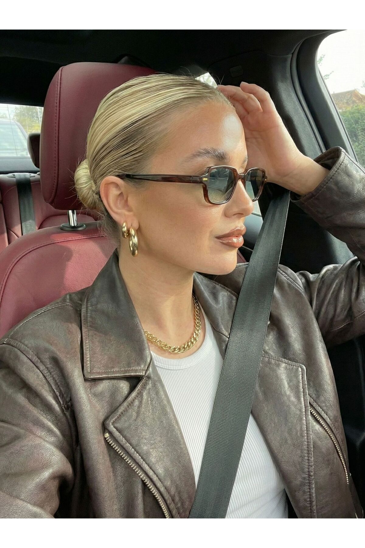 Goldmine Kadın Eden Güneş Gözlüğü UV400 Kahverengi Yeşil - Görsel 2