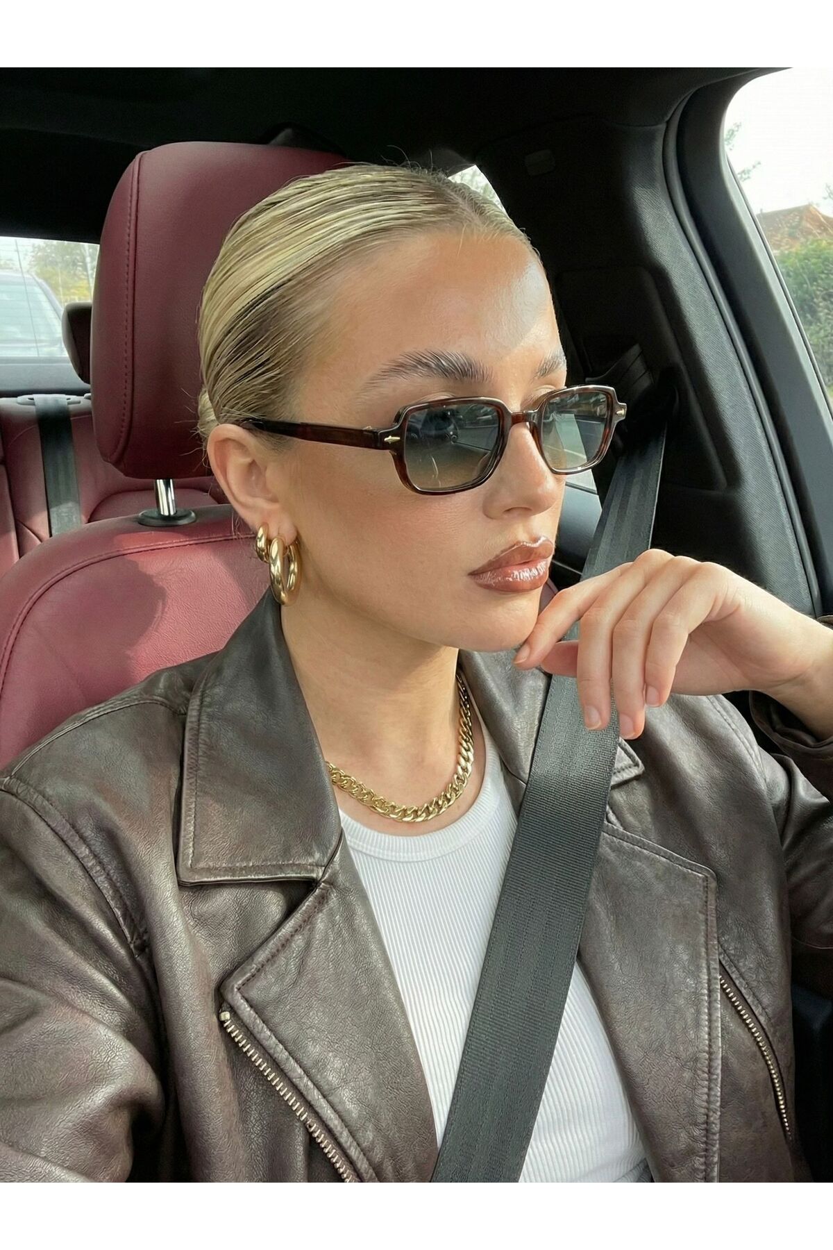 Goldmine Kadın Eden Güneş Gözlüğü UV400 Kahverengi Yeşil - Görsel 3