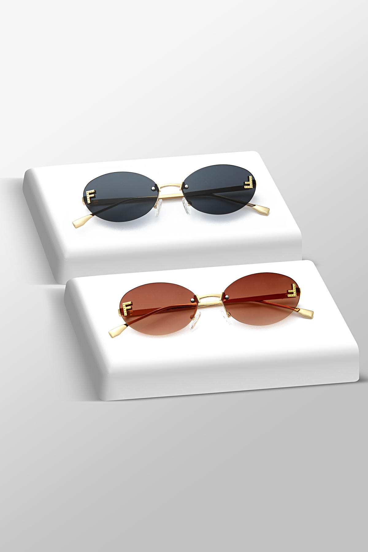 ModaLucci 2'Lİ SET KRİSTAL KAHVE SİYAH KABARTMALI GÜNEŞ GÖZLÜĞÜ