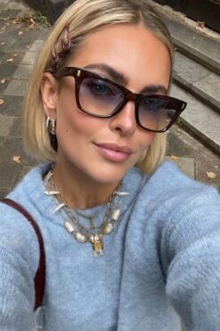 Eyesofia İris Unisex Kahverengi Vintage Güneş Gözlüğü