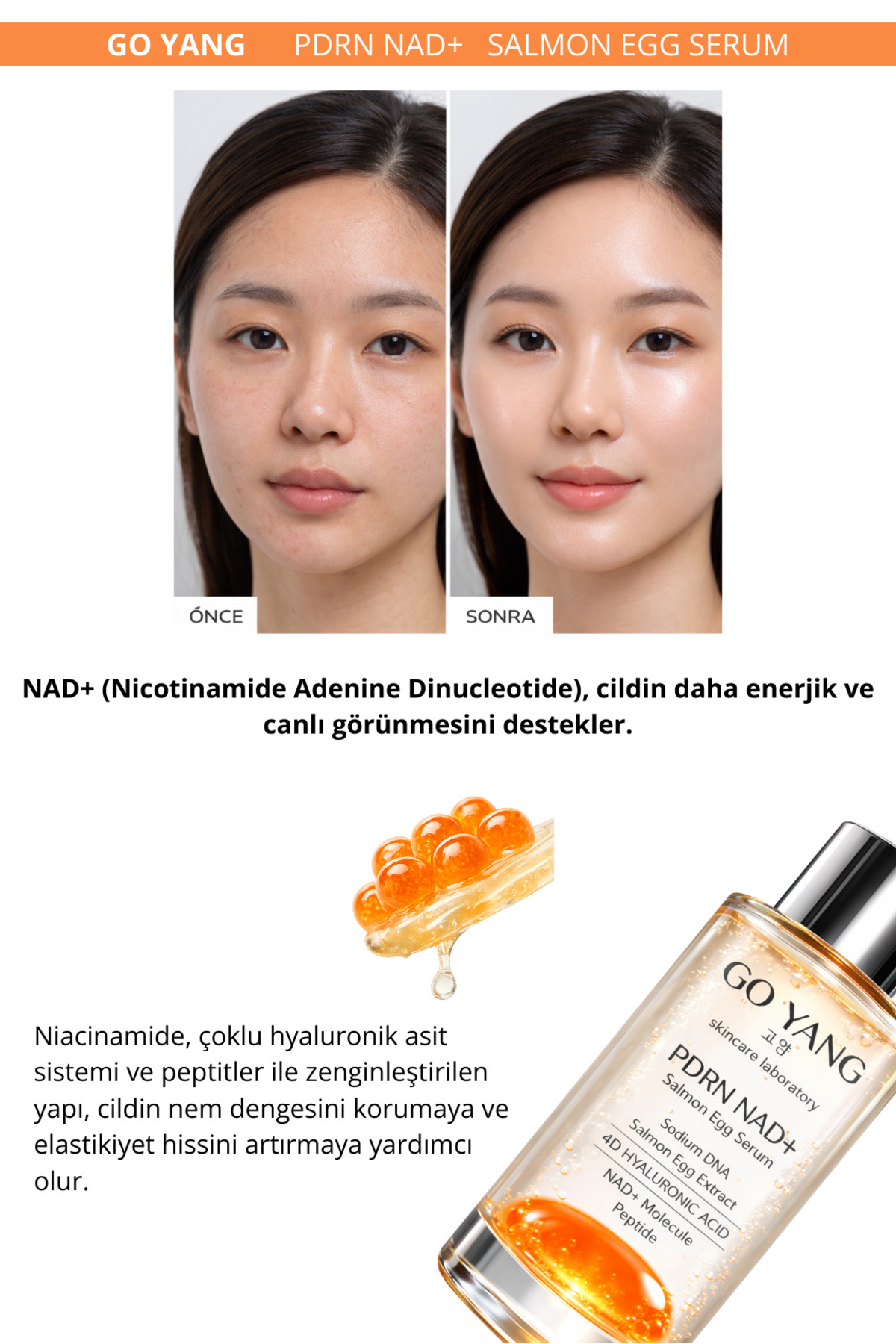 GO YANG PDRN İçeren Cildi Gençleştirmeye Yardımcı Somon DNA Cilt Serumu 30ml - Görsel 3