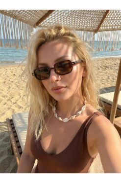 Goldmine Kadın Eden Güneş Gözlüğü UV400 Kahverengi