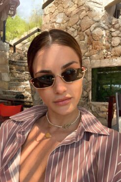 REN EYEWEAR GULİTE GÜNEŞ GÖZLÜĞÜ METAL YARIM ÇERÇEVE GOLD SİYAH 2026 KADIN