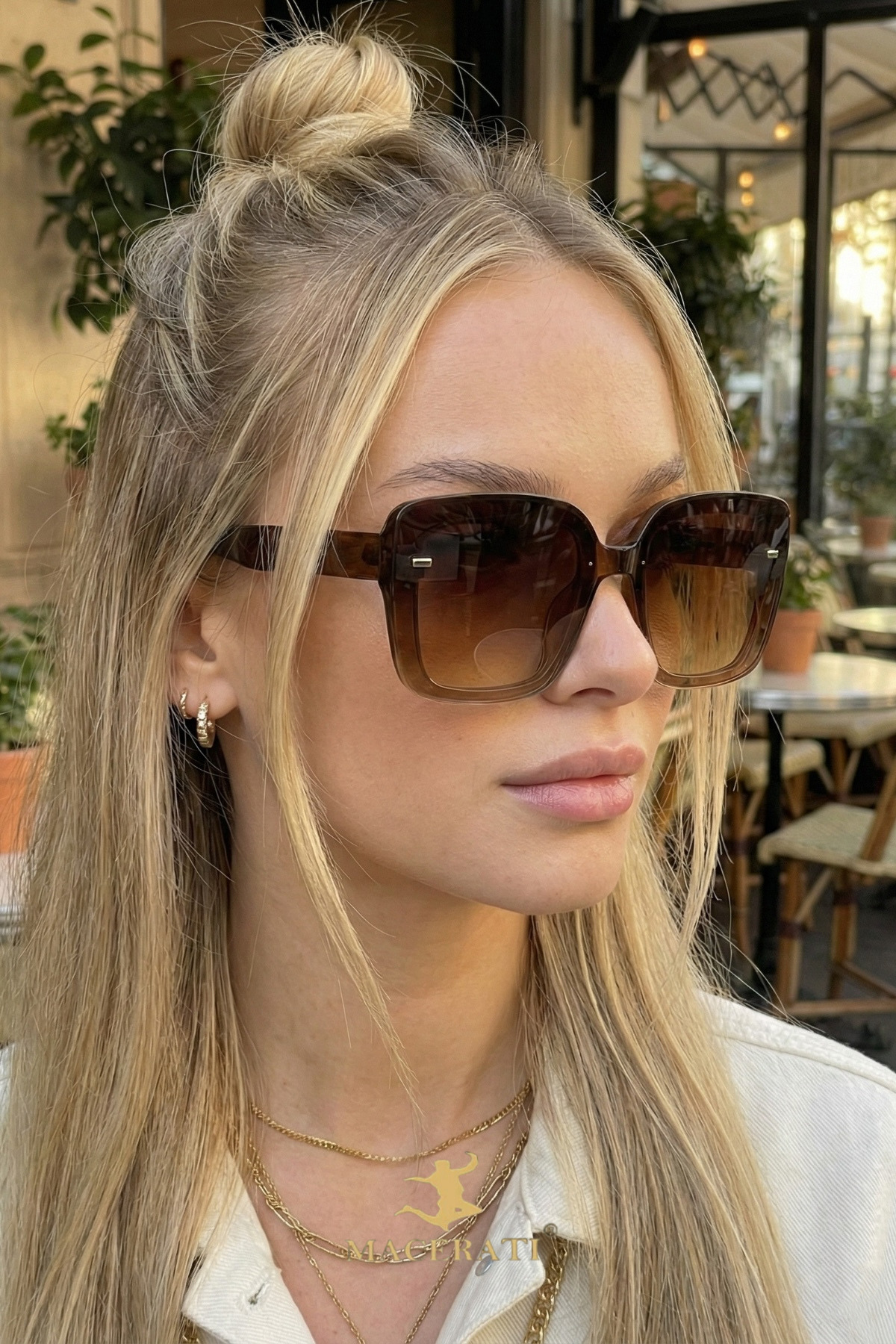 MACERATİ Miaw Kadın Kare Ultra Hafif UV400 Filtreli Güneş Gözlüğü