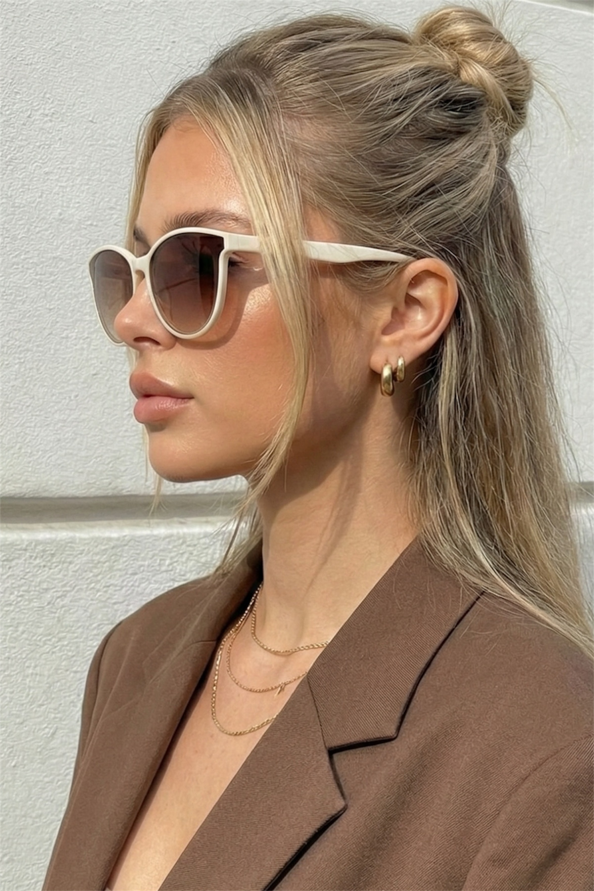 Eyesofia Night Unisex Lüx Sarı Cam Siyah Füme Güneş Gözlüğü - Görsel 2