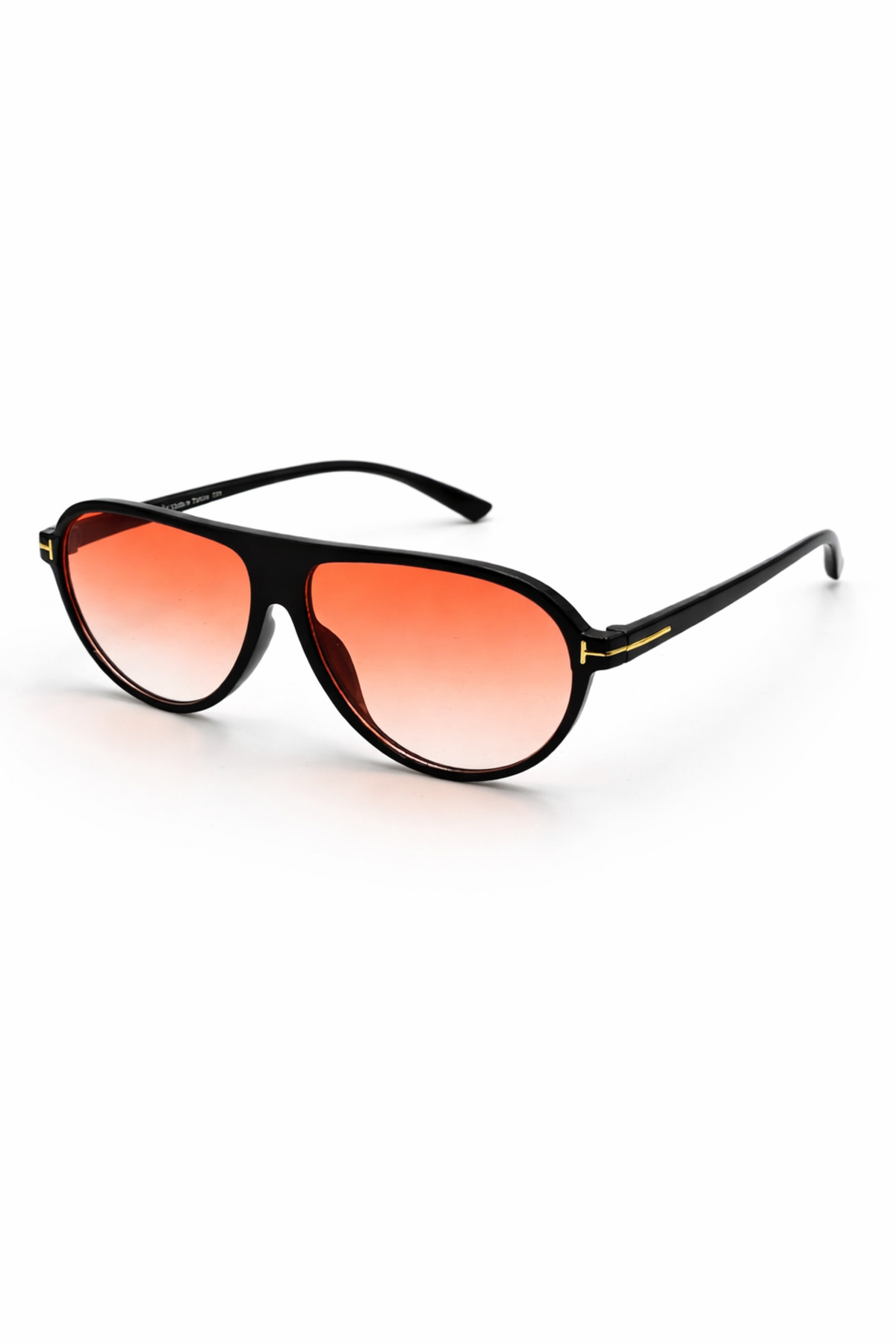 Eyesofia Clara Unısex Vintage Siyah Çerçeveli Turuncu Güneş Gözlüğü - Görsel 3