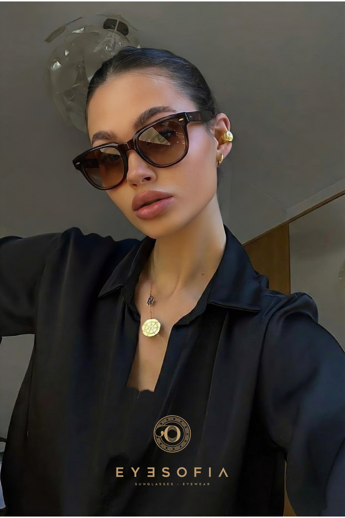 Eyesofia Mimosa Unısex Kahverengi Güneş Gözlüğü